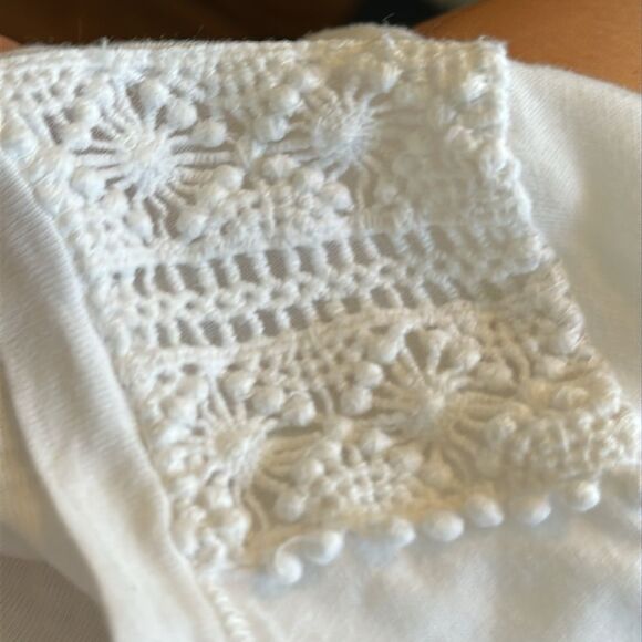 LRL Lauren Jeans Co Ralph Lauren White  Thin Cotton Knit Top with 3/4 sleeves - Picture 9 of 9